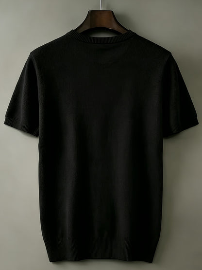 Men's Casual Knit Short Sleeve Crew Neck Sweater