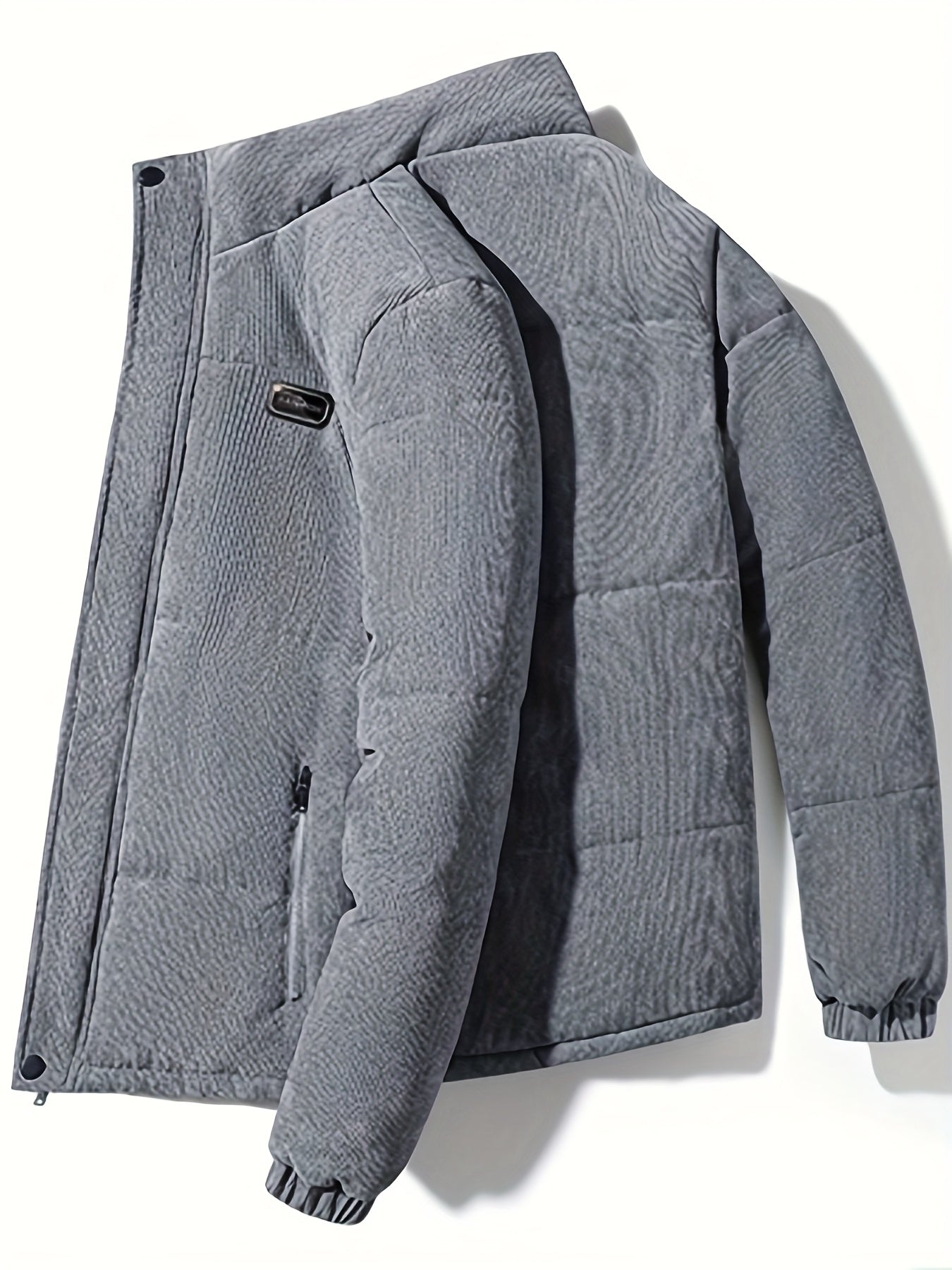 Men'S Heavyweight Winter Jacket - Thermal Insulated Cold Weather Coat with Full-Zip Closure, Front Zipper Pocket - Brown Outer Shell for Everyday & Formal Use - Non-Stretch Fabric Construction - Fall/Winter Outerwear, Winter