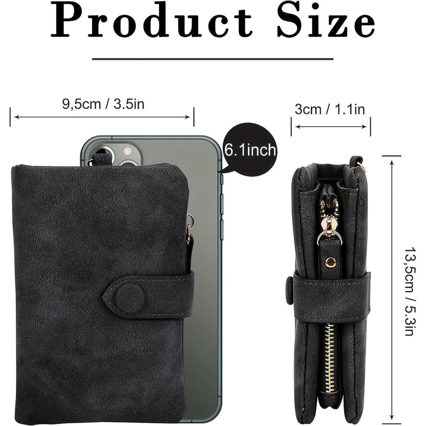 Wallet - Compact Short Design with Solid Color Finish, Stylish Coin Purse, Secure Flap Snap Closure, Ultra-Portable and Lightweight - Perfect for Womens Casual Daily Use