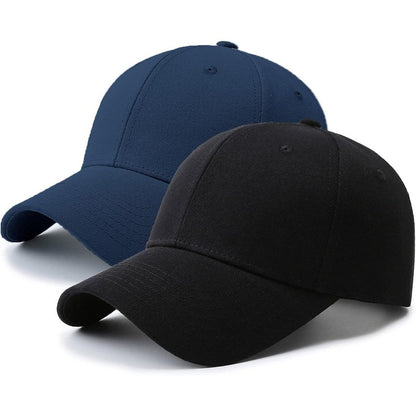2 Pack Lightweight Baseball Caps for Men & Women - 100% Polyester Golf Dad Hats with 6-Panel Design, Breathable Unisex Casual Hats for Father’s Day, Golf, Sports & Outdoor Activities (Grey & Black), Father's Day Gift, Versa