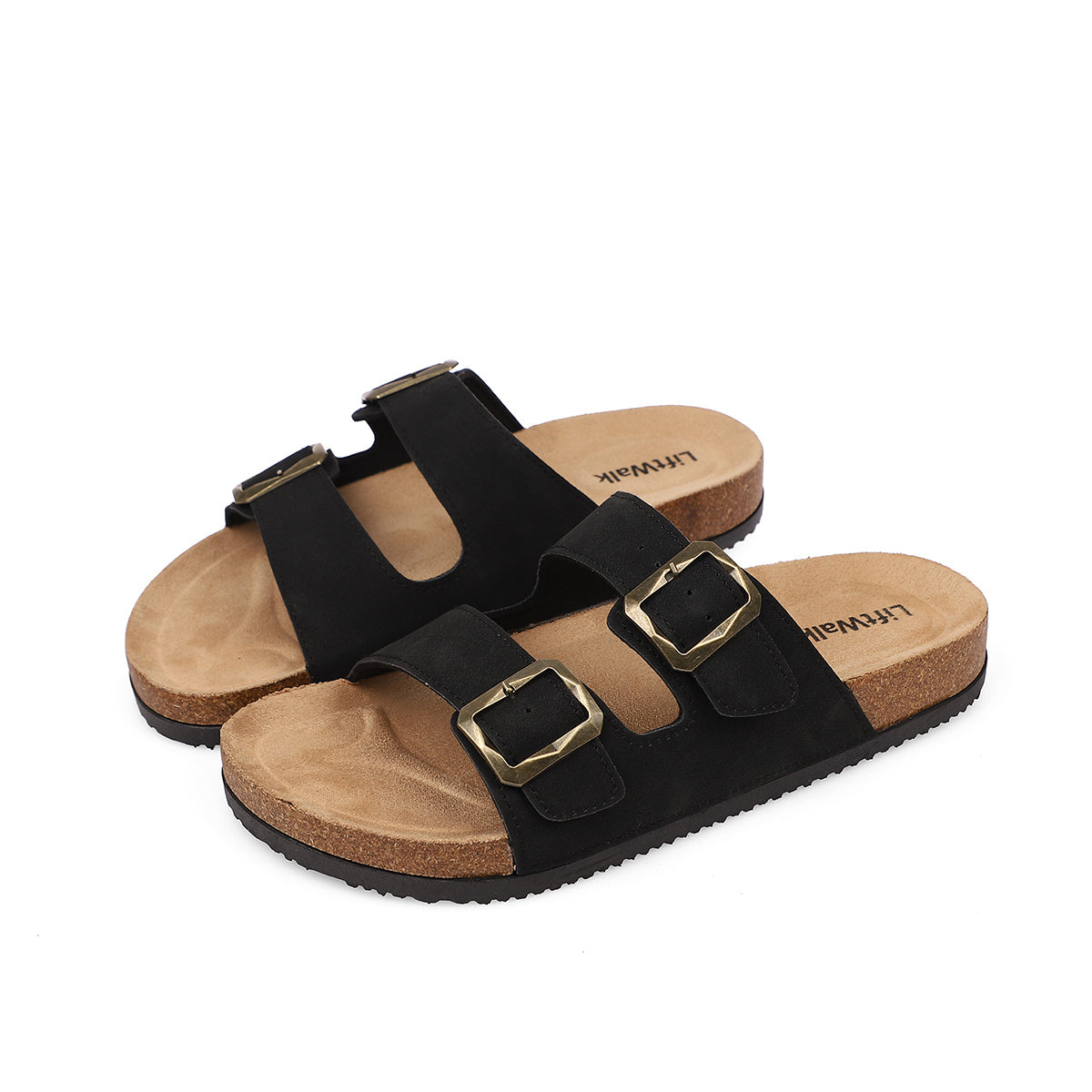 Men's Casual Cork Slip-On Sandals with Adjustable Buckles