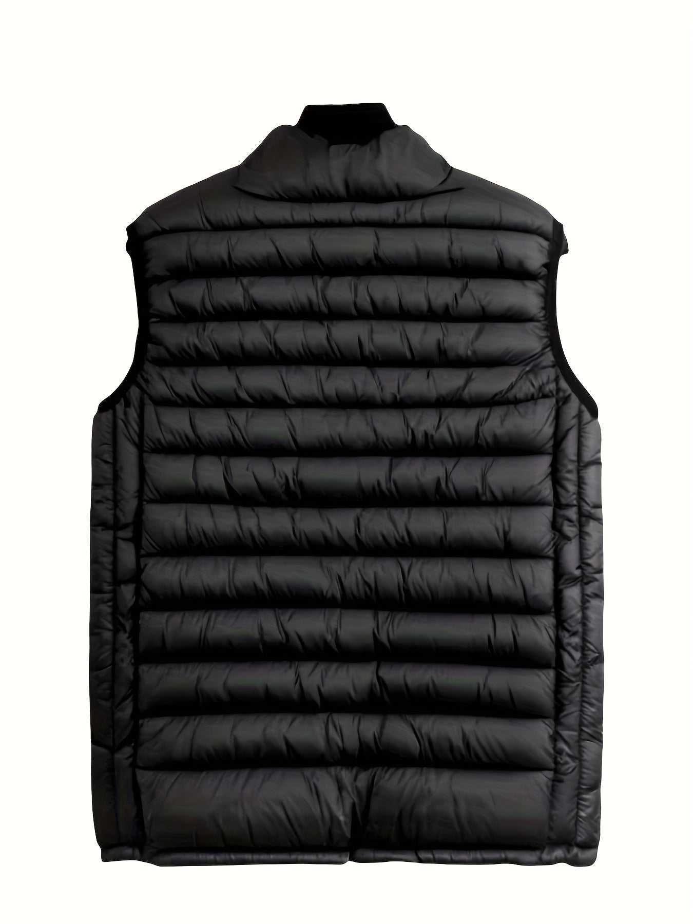 Fall/Winter Men'S Lightweight Jacket/Collar Vest- Fiber Vest, Side Pocket Jacket, Men'S Coat, Active Lifestyle Vest, Spring College Wear, Autumn Winter Spring Coat, Mature Look