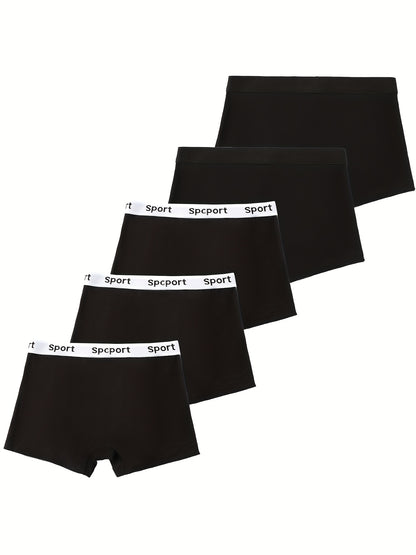 5-Pack Boys' Cotton Boxer Briefs with Sports Prints, Regular Fit