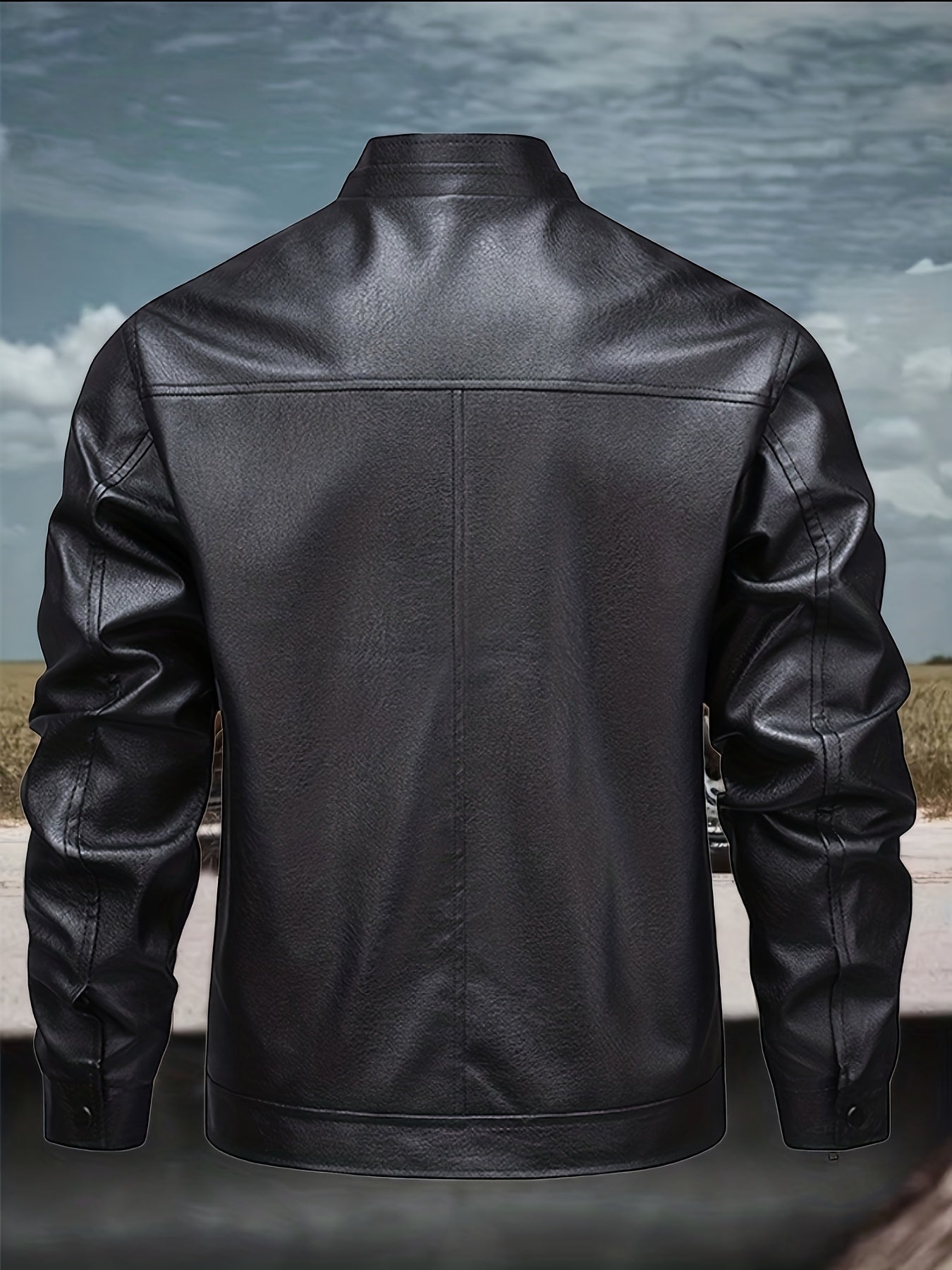 Men's Casual Stand Collar Baseball Jacket with Zipper