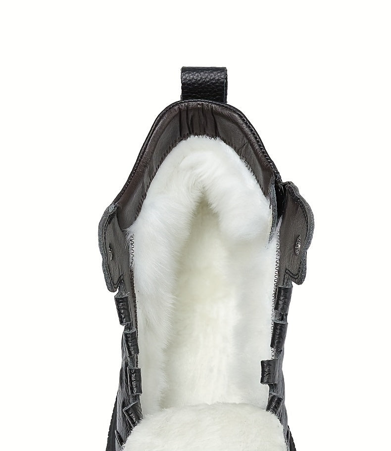 Genuine Leather High-End Plush Comfortable Warm Snow Boots