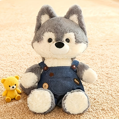 Cute Clothed Husky Plush Toy | Soft Fabric, Ideal for Christmas and Birthday Gifts, Conveys Warmth and Joy