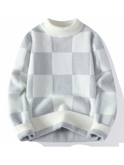 New Men'S Autumn And Winter Pullover Sweater with a Round Neck for Warmth, Knit