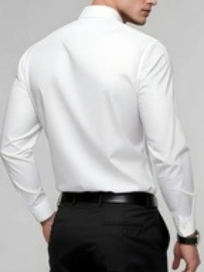 Men's Casual Minimalist Logo Print Shirt for Spring and Fall