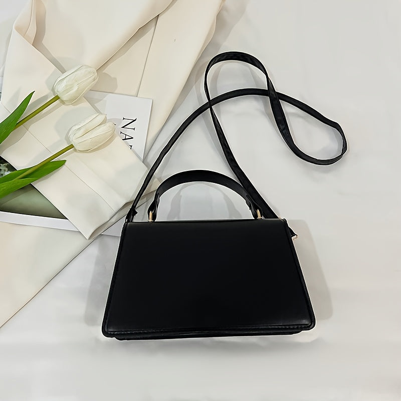 Fresh and trendy small square bag, one shoulder crossbody bag, youthful and sweet style, magnetic buckle closure bag, solid color, internet famous and popular bag