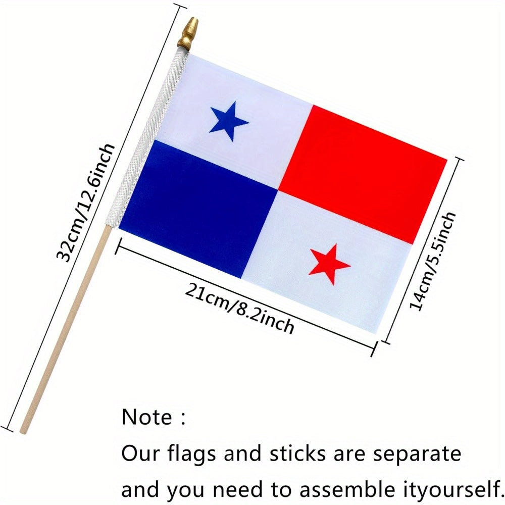 12pcs Mini Panama Handheld Flags 12.7x20.3 cm Polyester