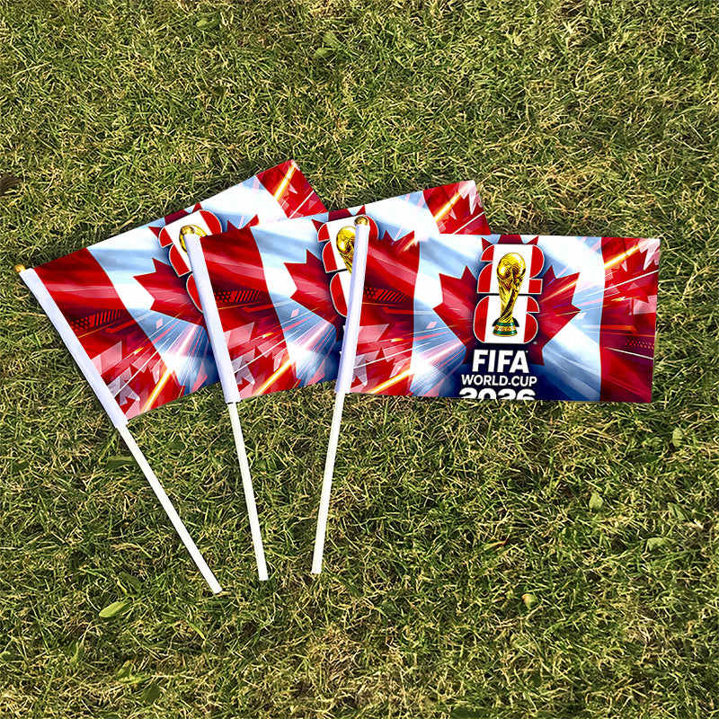 2026 World Cup Fan Handheld Banner with Canadian Maple Leaf