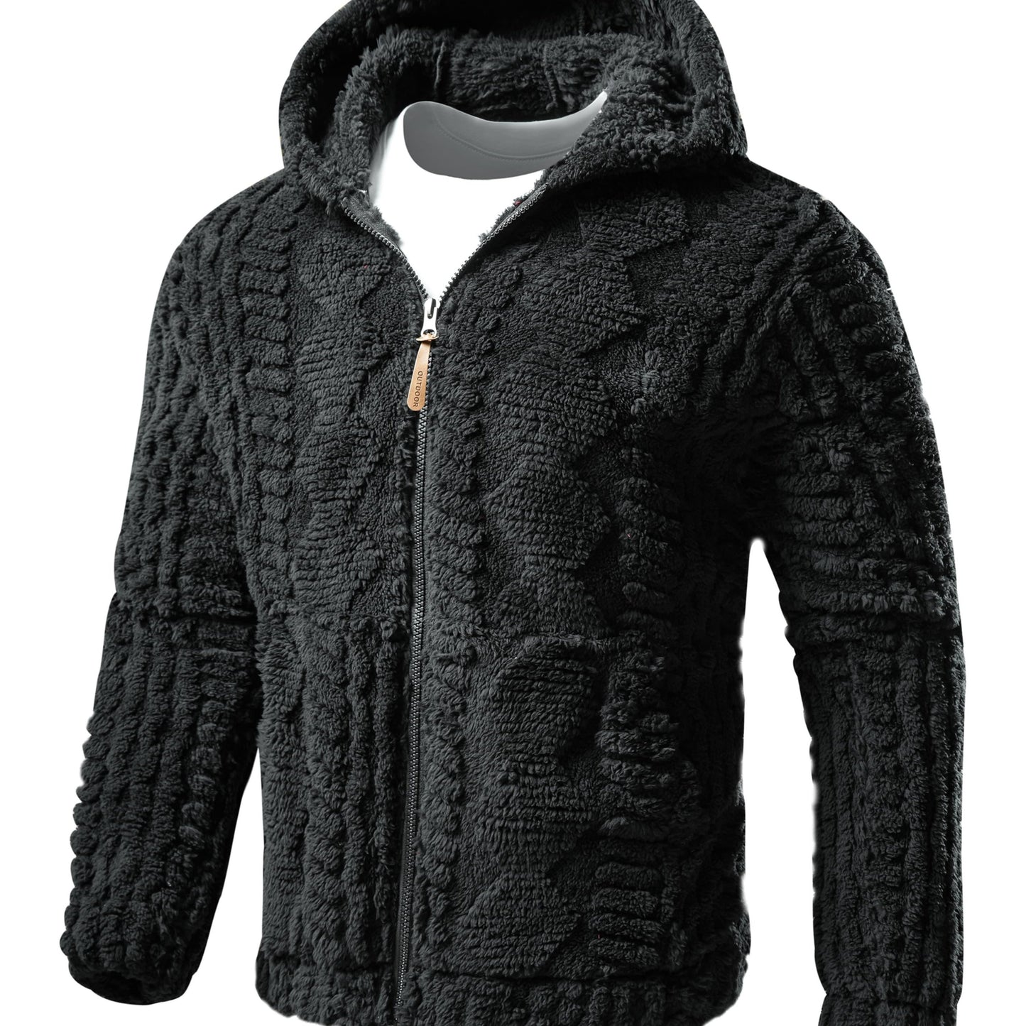 [Elson OBM] Solid Color Fashion Hooded Jacket, Long Sleeve Zip-Up Outerwear, Windproof and Warm, Comfortable for Autumn and Winter, Ideal as a Gift