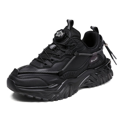 Men'S Preppy Sports Sneakers - All-Season Casual Lace-Up Shoes with Faux Upper, Fabric Inner  PVC Sole - Round Toe Low Top for Daily Wear