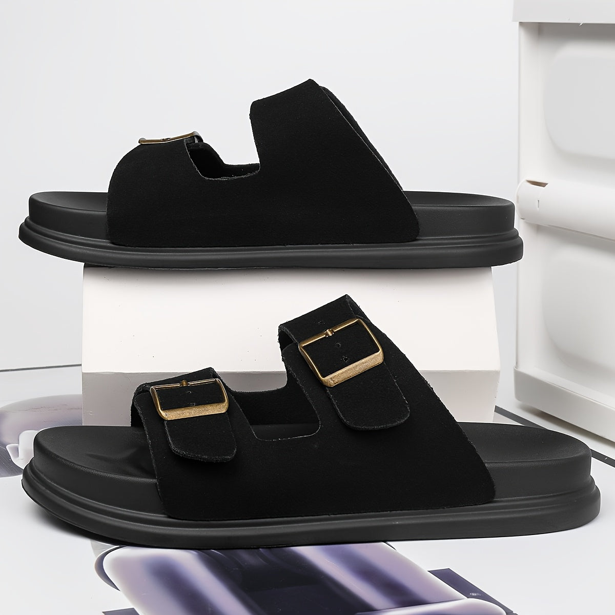 Unisex Casual Slip-On Soft PU Sole Open-Toe Slippers