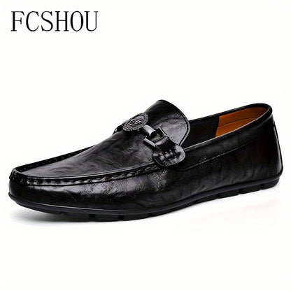 Men's Slip-On Leather Loafers - Stylish Casual & Business Shoes