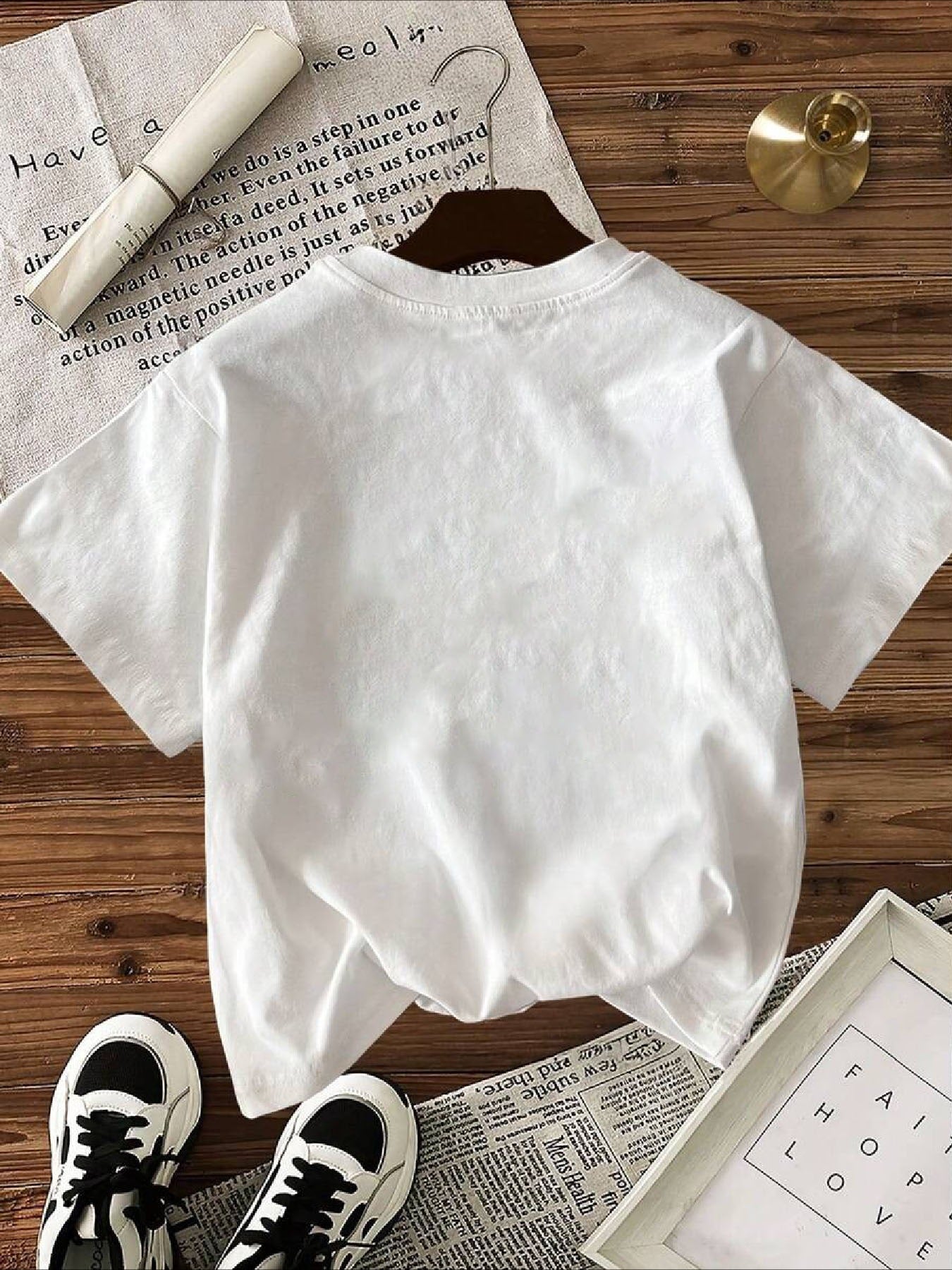 Women’s Oversized 100% Cotton Milan Letter Print T-Shirt