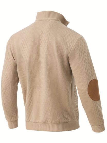 Milan High-Quality New Luxury Men'S Stand-Up Collar Jacquard Knitted Sweater, Casual Long-Sleeve Jacquard Golf Shirt