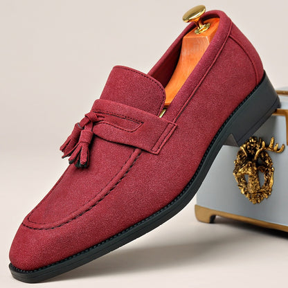 Men's Retro Slip-On Loafers Square Toe Casual & Formal Shoes