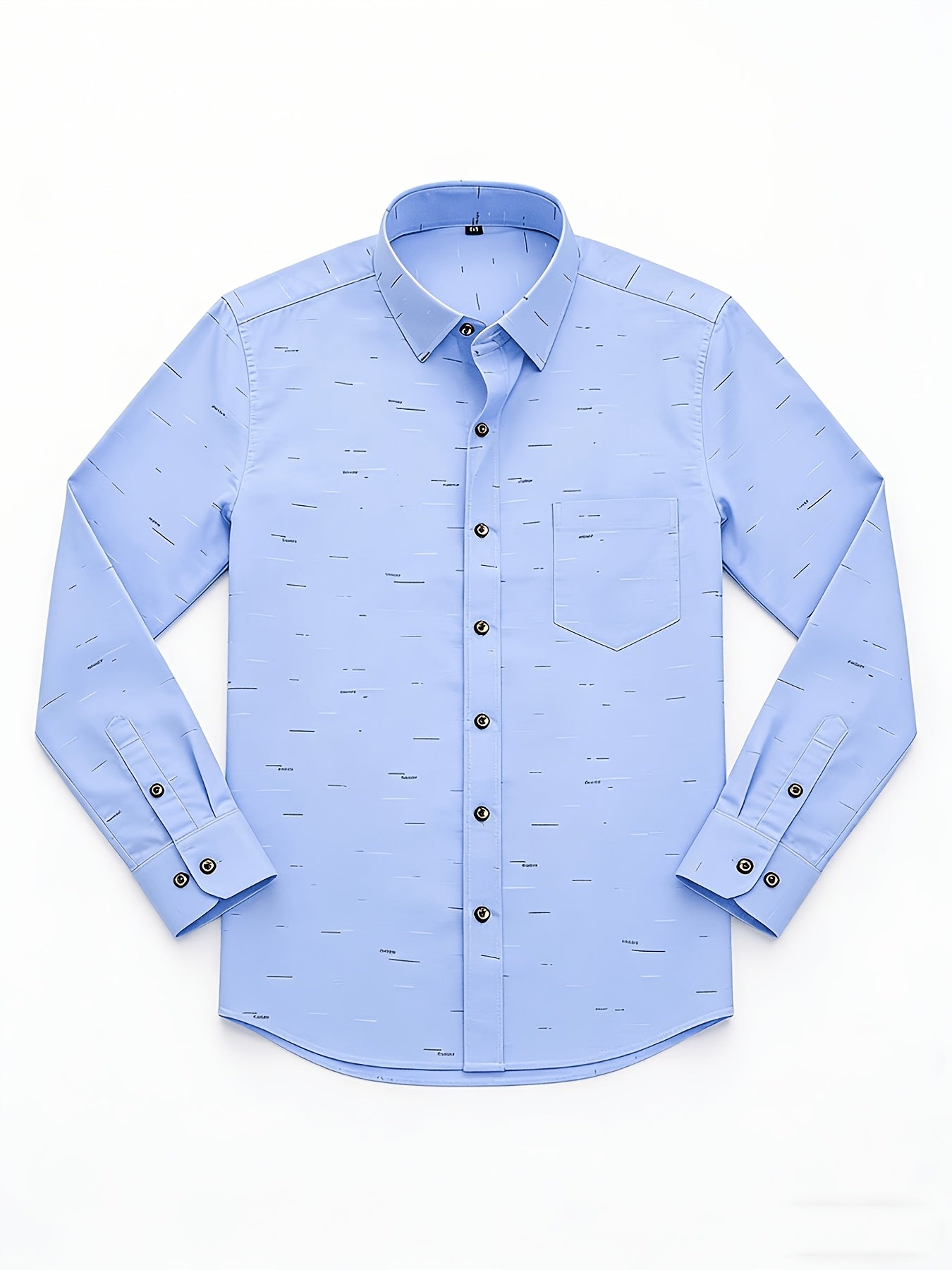 Teen Boys' White Blue Alphabet Print Casual Long Sleeve Shirt