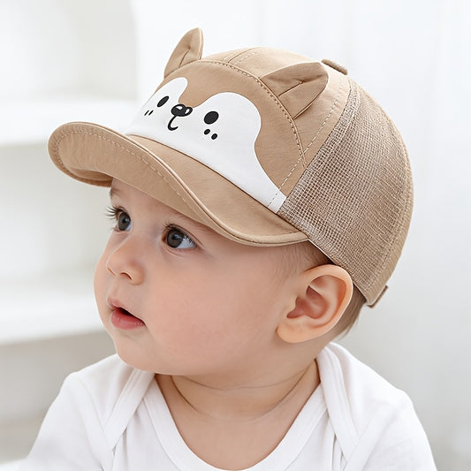 Baby Soft Brim Baseball Cap with Puppy Print for 1-3 Years