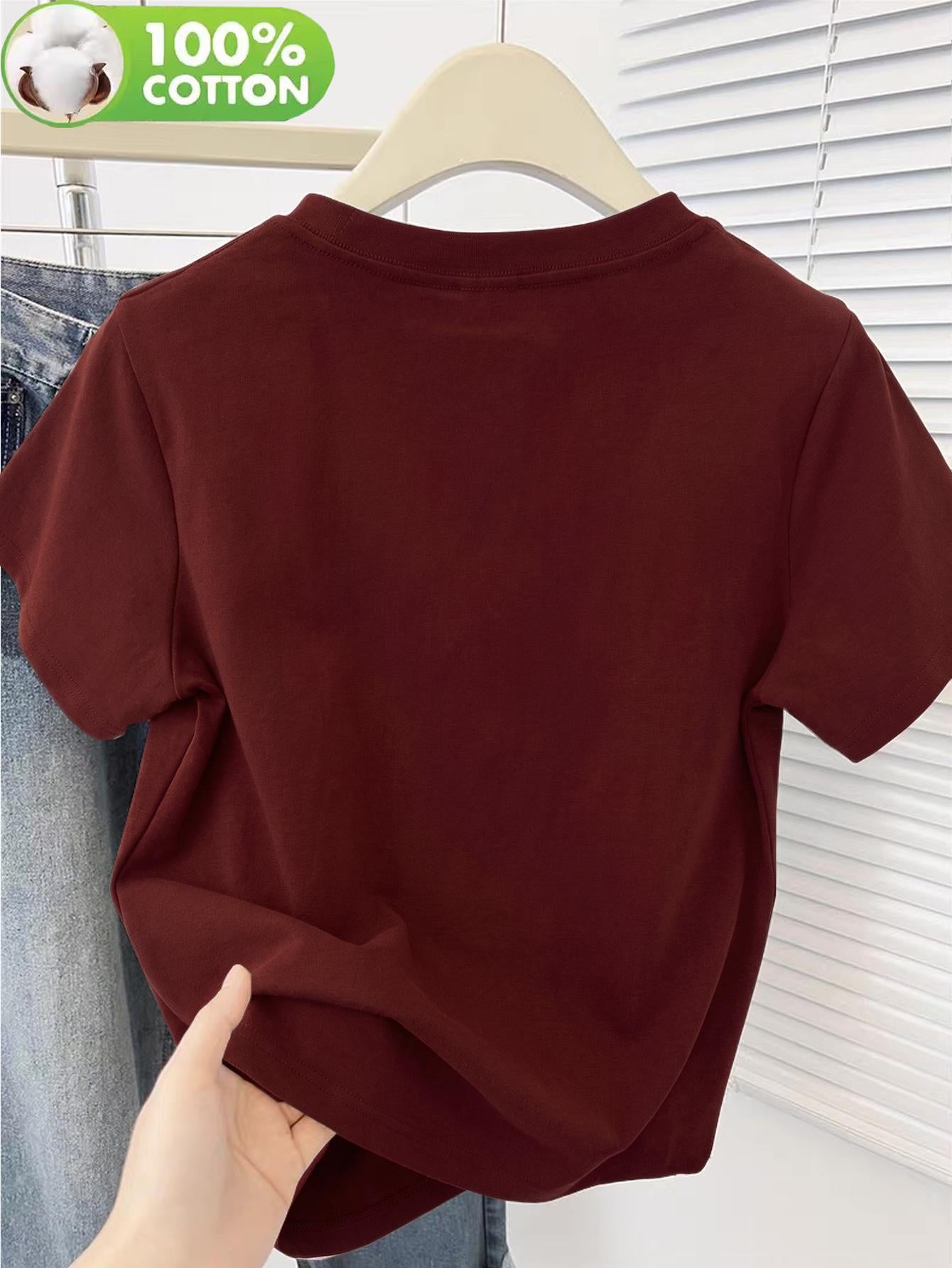 Women's 100% Cotton Casual T-Shirt with 'Grateful' Print