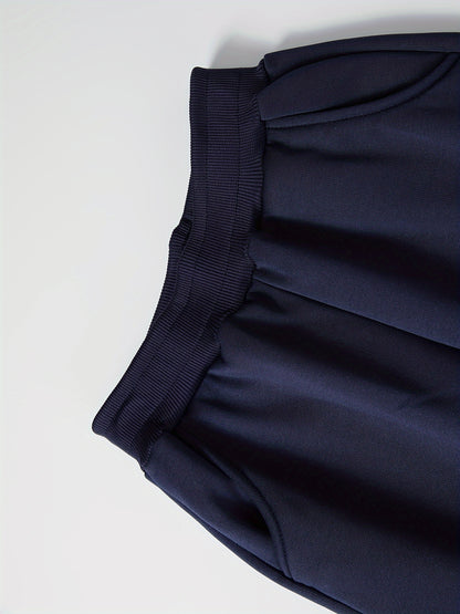 2pcs Boys' Thick Fleece-Lined Hooded Sweatsuit Set - Cozy Winter Warmth, Long Sleeve Pullover & Pants with Pockets, Casual Outdoor Playwear for Fall/Winter, for Outdoor, Winter Clothing