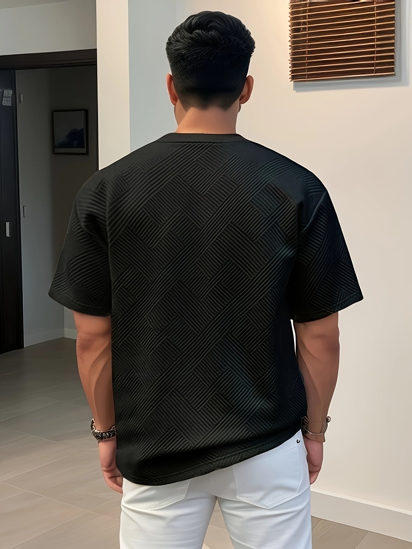 Men's Solid Color Summer Simple Fashion Casual Top, Crew Neck T-Shirt, Suitable for Husband Gift and Father's Day Present - ayq