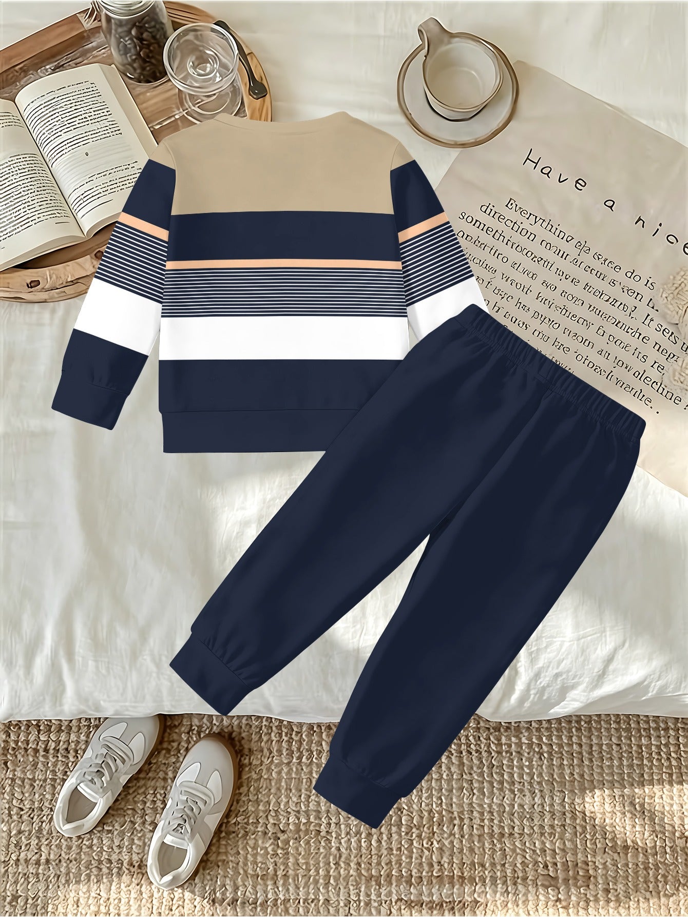 Boys' Toddler Sweatshirt and Pants Set, Casual Spring/Fall Outfit