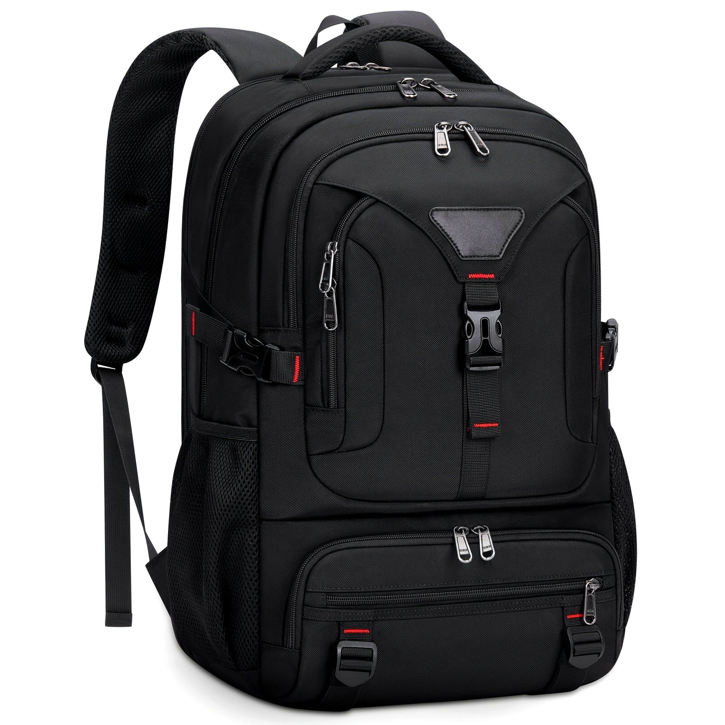 NUBILY 17.3-Inch Men'S Laptop Backpack, 50L Travel Pack, Large Work Backpack for School, College, Business - Non-Food Contact, Black Oxford Fabric with Mesh Windows, Zipper Closure, TSA-Compliant, College Backpack   Sleek Bac