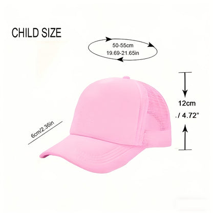 Kids Pink Mesh Bowknot Baseball Cap Breathable Lightweight