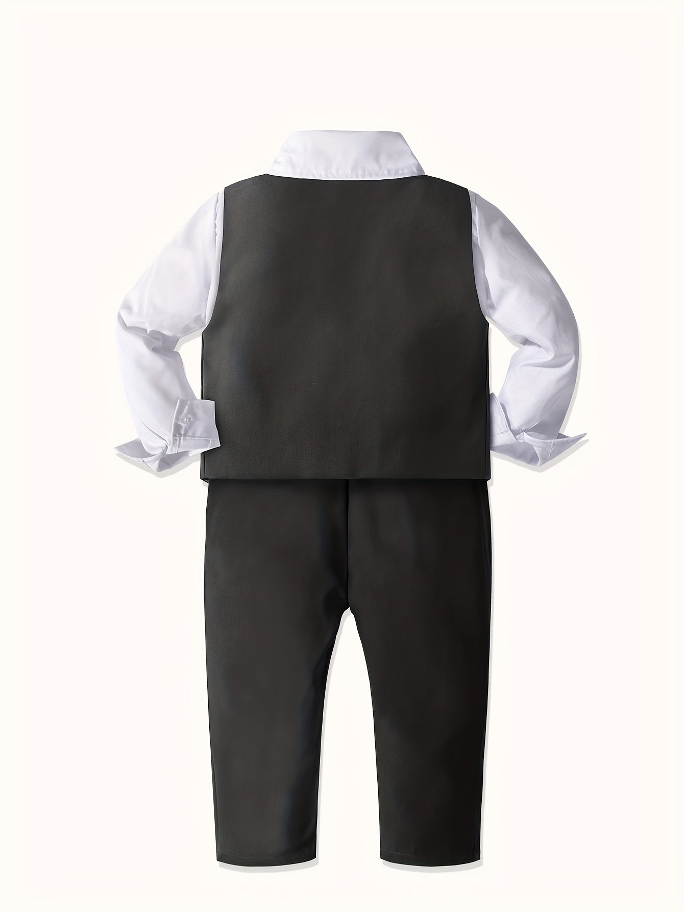 Boys' Formal Suit Set with Vest, Shirt, Pants & Bowtie - Spring