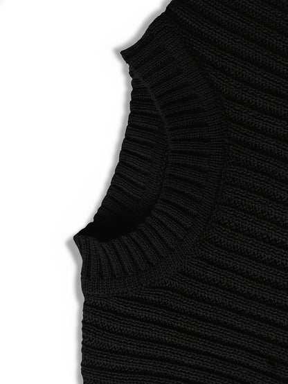 Fashion Knit Round Neck Sweater Pullover - Soft, Breathable, Medium Stretch, Long Sleeve, Casual Top for City Walks, Streets, Outings, Outdoor Activities - Perfect for Autumn and Winter