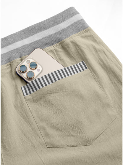 Men's Casual Linen Pants Lightweight Breathable Drawstring