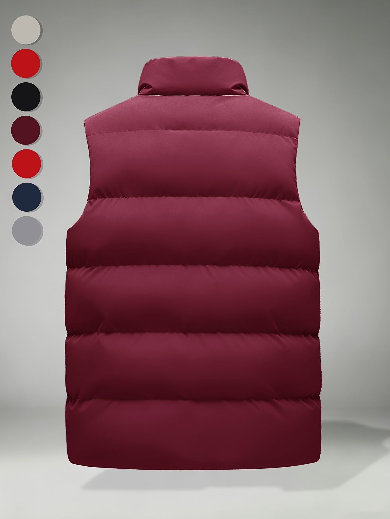 Men's Autumn-Winter Stand Collar Warm Polyester Vest
