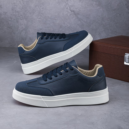 Men's Casual Low-Top Sneakers PU Upper Flat Sole Vintage Style