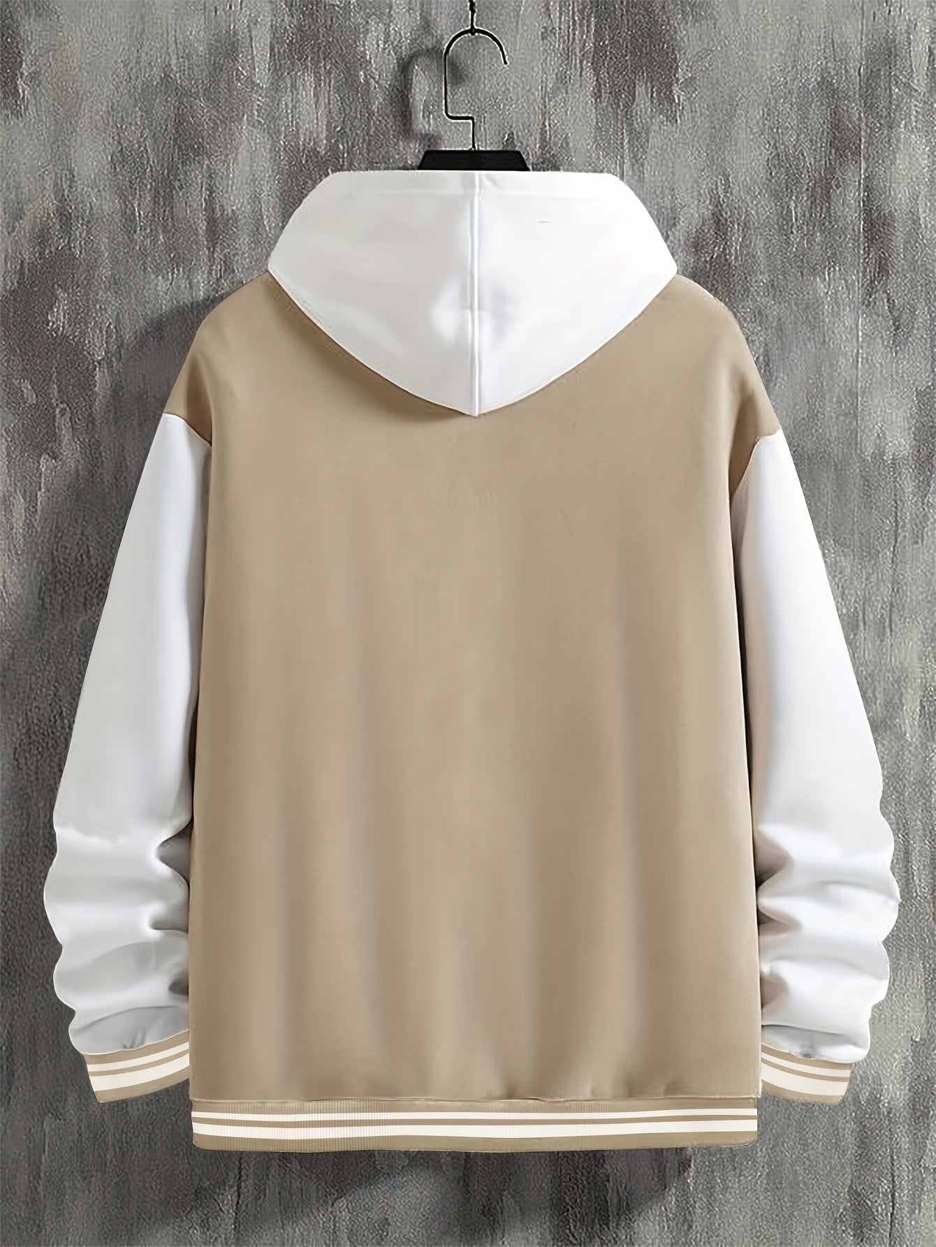 Men'S Baseball Jacket with Letter B Lettering - Navy & Golden Accent Casual Streetwear, Button-Front Closure, Regular Fit Fall/Winter Outerwear, Baseball Jacket