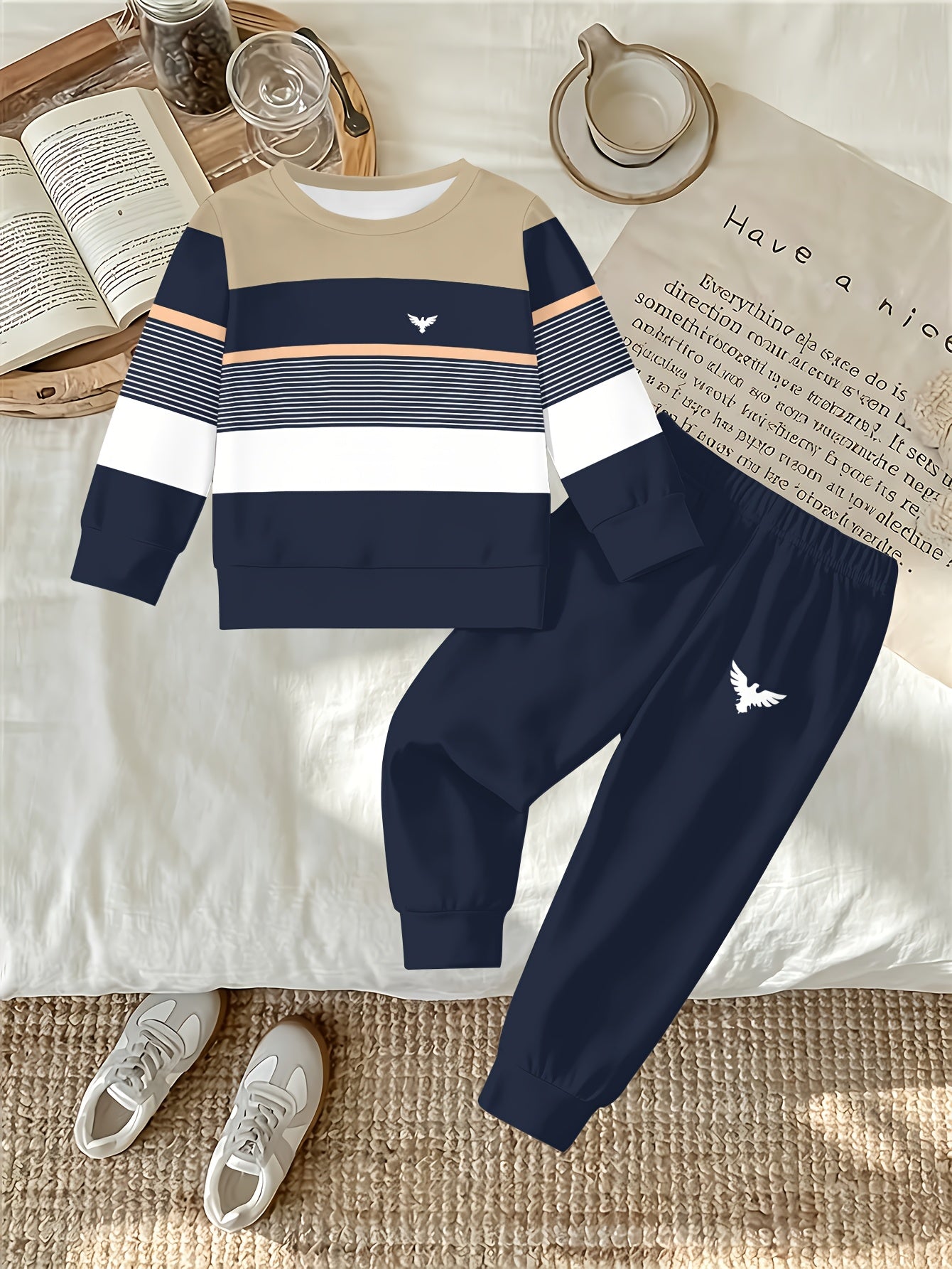 Boys' Toddler Sweatshirt and Pants Set, Casual Spring/Fall Outfit