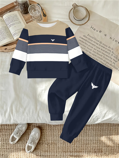 Boys' Toddler Sweatshirt and Pants Set, Casual Spring/Fall Outfit