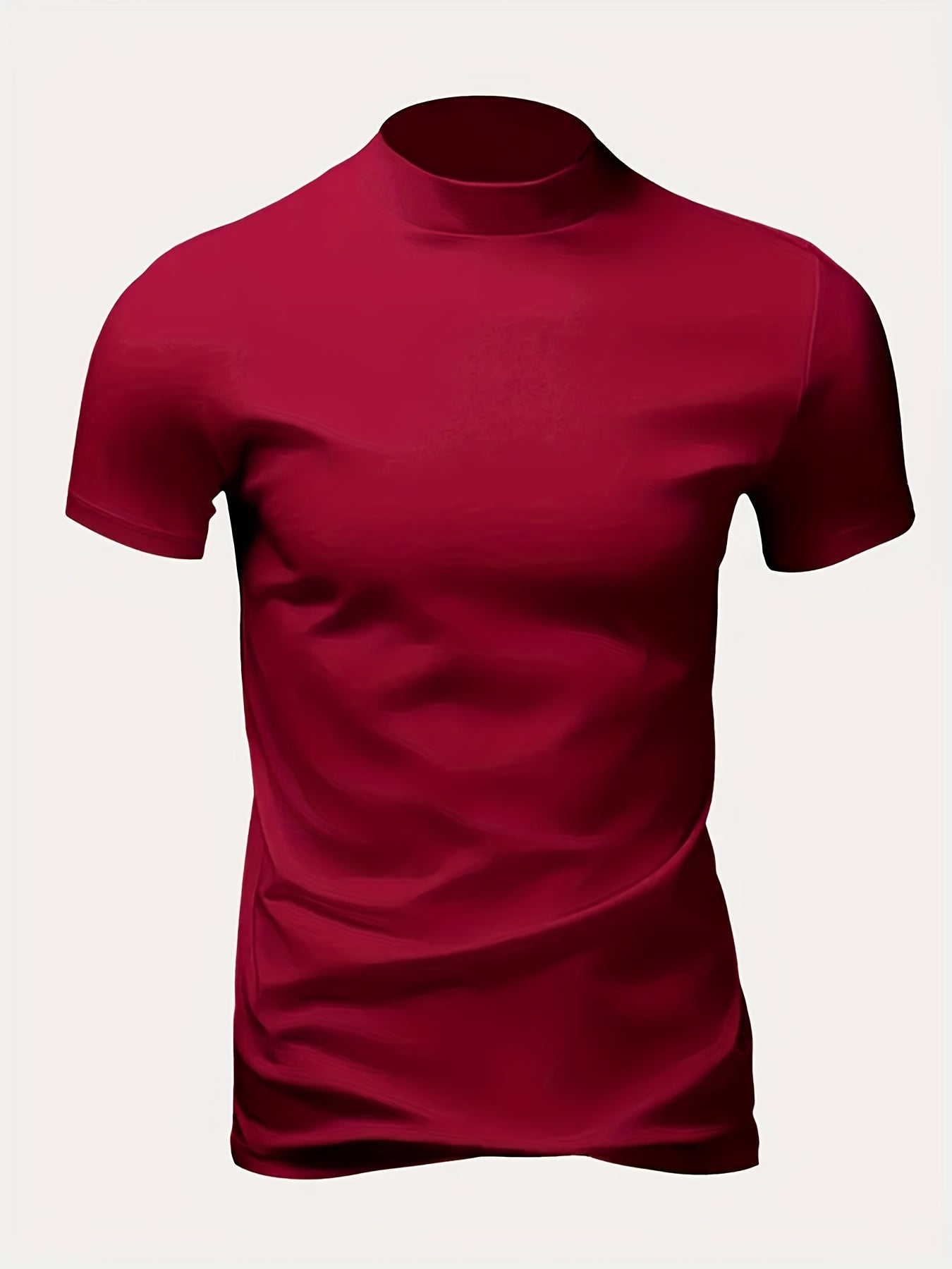 Men's High-Neck Short-Sleeve T-Shirt for Spring and Summer - Fashionable, Comfortable, and Essential for Casual Wear - ayq