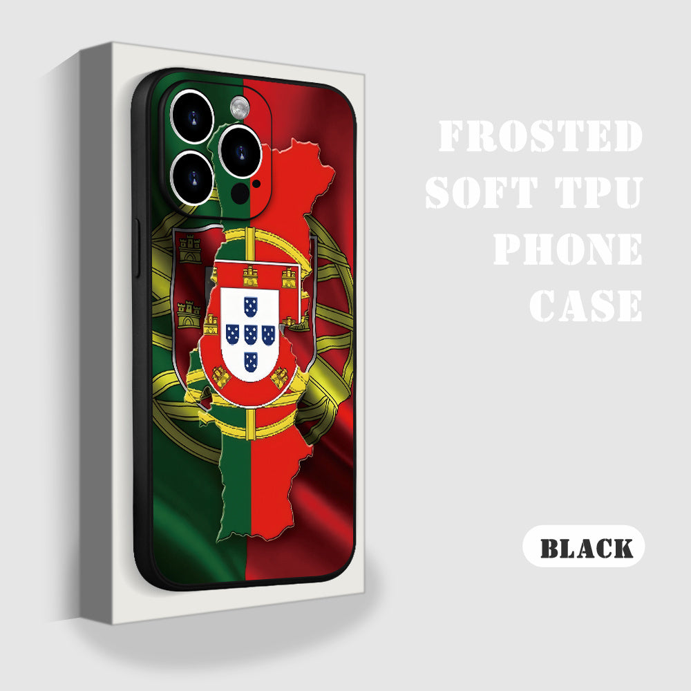 Minimalist Portuguese Flag TPU Phone Case for iPhone Models