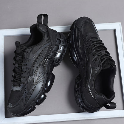 Men's Retro Low-Top Sneakers /Fabric Upper & Sole Lace-Up Sneakers - Cushioned Round Toe, Solid Color Casual Shoes Suitable for, Gym, Casual Attire, - Comfortable Footwear - ayq