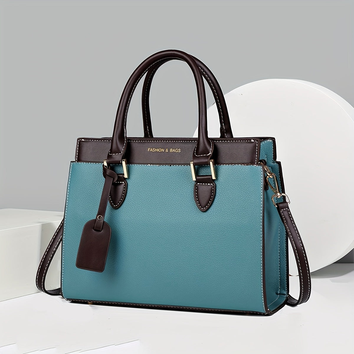 LABOONOO Minimalist PU Handbag with Adjustable Strap and Zipper