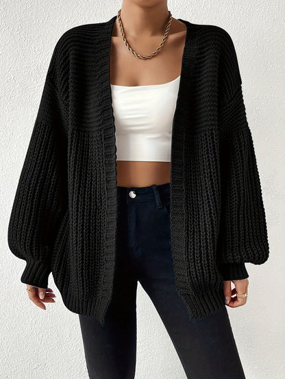 Off-Shoulder Chunky Knit Cardigan for Fall and Winter