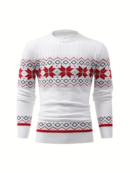 Men'S Jacquard Casual Knitted Warm Top