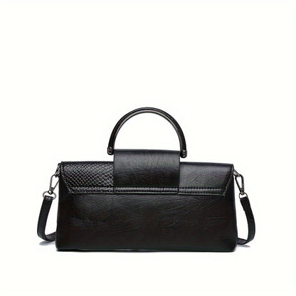 Women's Shoulder Bag Retro Crocodile Pattern Handbag, Women's Elegant Clutch Purse, Fashion Square Crossbody Bag