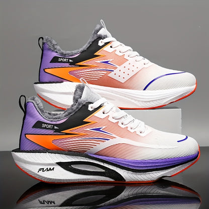Men's Winter Snow Sports Shoes with Warm Fleece Lining, Carbon Fiber-like MD Traction Tread (Low-Top) - Heavy-Duty Shock-Absorbing Sole, Anti-Slip Ice Grip, Lightweight Thermal Design for Ice Skating, Gym, & Daily Wear - Blac