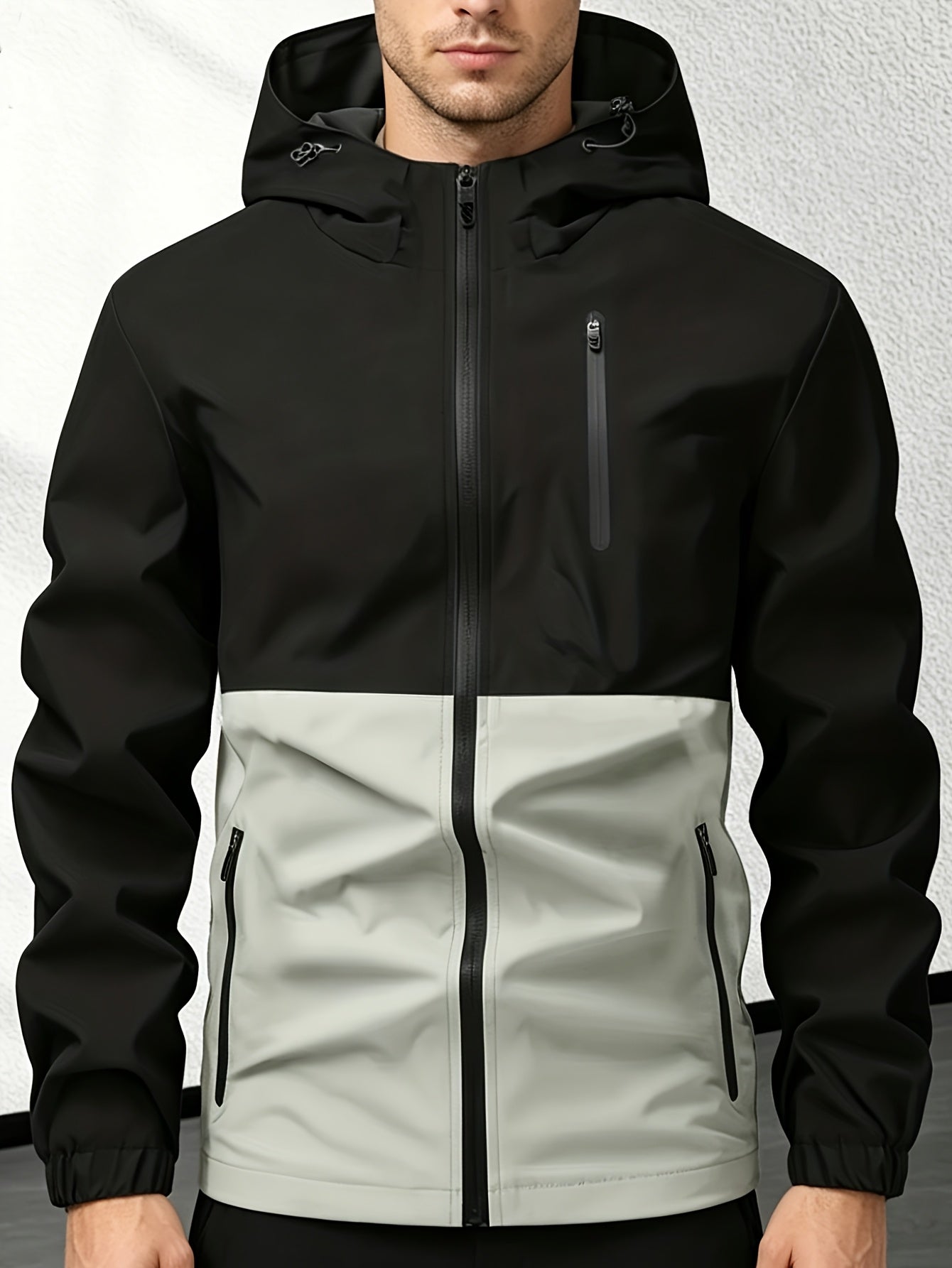 Men's Casual Hooded Softshell Sports Windbreaker Jacket