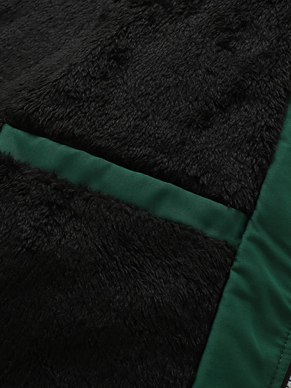 Men's Thermal Insulated Full-Zip Baseball Jacket with Full-Zip Closure - Heavyweight Winter Coat, Brown/White colorblock, Lining - Streetwear Outerwear for Casual & Formal Events - Compatible with Hoodies & Jackets (Men's Fas