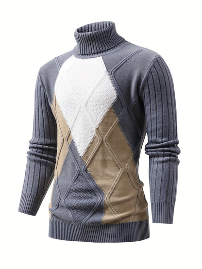 New Fashion Men'S Pullover with Color-Blocked Knitted Long Sleeves from Tie Mu Zhen OBM.