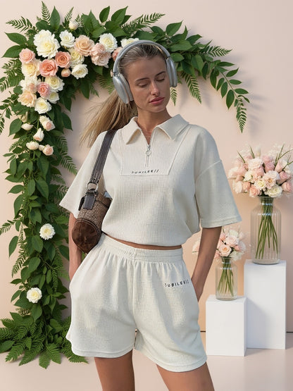Women’s Summer Sports Polo Top and Shorts Set